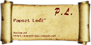 Papszt Leó névjegykártya